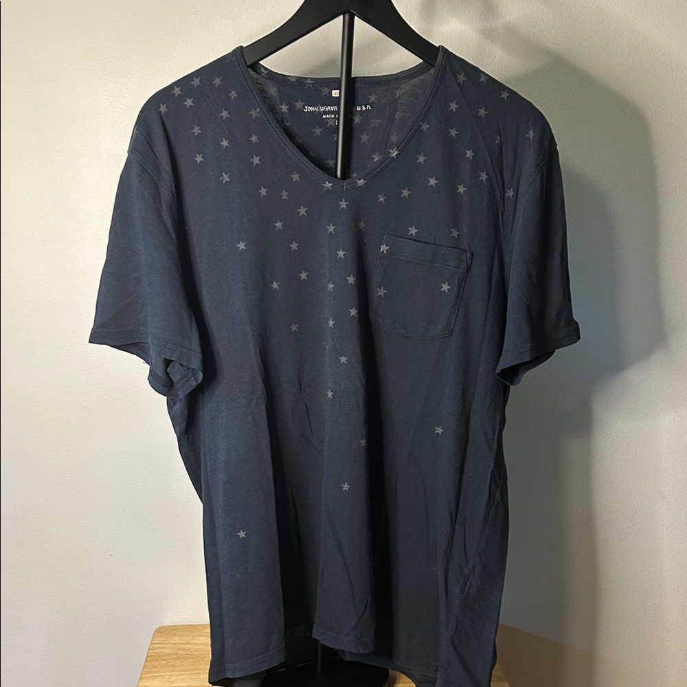John Varvatos Dark Blue Star Pattern T-Shirt